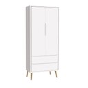 Ver imagem 2 de Dormitório Completo Infantil Theo 2 Portas, Cômoda 6 Gavetas e Berço Branco Fosco com Pés Madeira Na