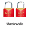 Kit com 2 Cadeados Papaiz Cr40 Vermelho Ka1 - 2