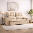 Ver imagem 1 de Sofá Retrátil Reclinável 3 Lugares Premiere Tecido Suede American Prime 1,80m Espuma D33 Bege