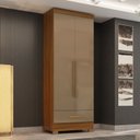 Ver imagem 1 de Guarda Roupa 100% MDF 2 Portas 1 Gaveta Smart Plus Espresso Móveis Bege/Cinamomo Cappuccino