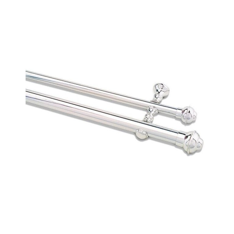 Kit Varão Duplo Cromado 2,5 Metros 28 mm x 19 mm | Admirare