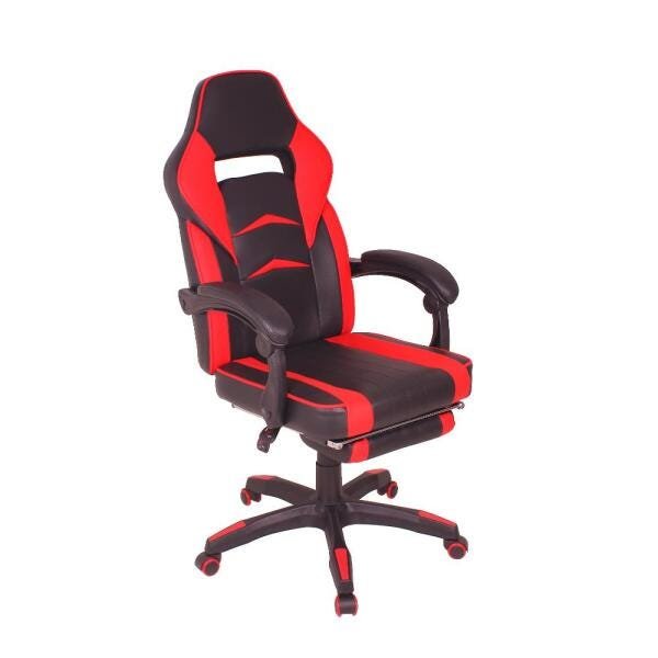 Cadeira Gamer Mag3 Reclinável com Apoio Retrátil para Os Pés/Vermelho - 1