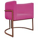 Ver imagem 6 de Kit 2 Poltronas Recepção Luna Base de Ferro Bronze - Pink Corino