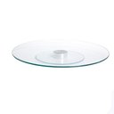 Ver imagem 2 de Prato giratório centro de mesa em vidro incolor e inox 50cm
