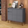 Aparador Veneza 3 Portas 1 Gaveta Cinza Ej Móveis - 1