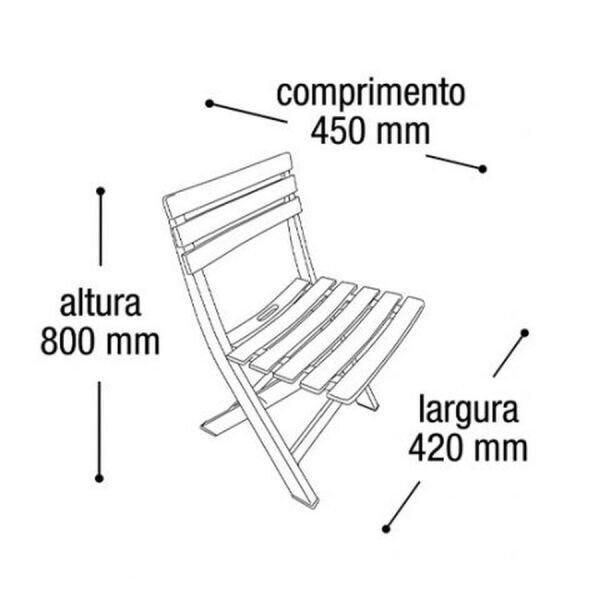 Cadeira de Plástico Dobrável Lanchonete Preta 110kg Arqplast - 6