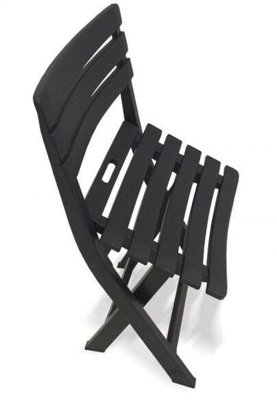 Cadeira de Plástico Dobrável Lanchonete Preta 110kg Arqplast - 5