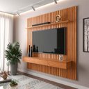 Ver imagem 1 de Painel Ripado 180x184cm Para TV 75 Polegadas Antares Patrimar Cinamomo