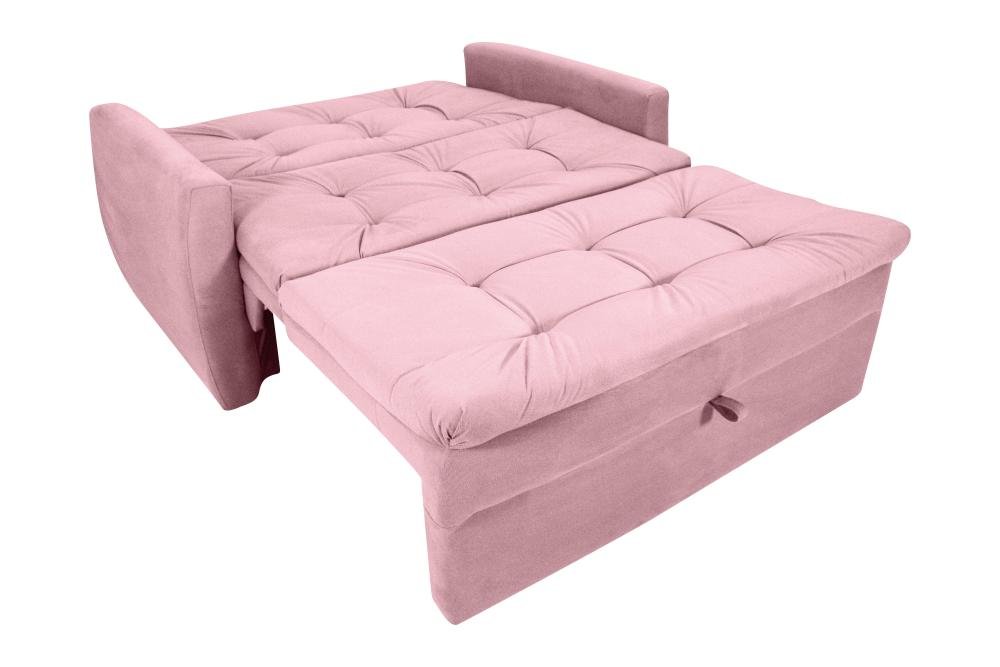 Sofá Cama Meg 2 Lugares Veludo Turkey Rosa Matrix - 3