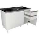 Ver imagem 4 de Balcão Pia 120cm 100% Mdf 3 Portas 2 Gavetas para Cozinha