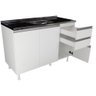 Balcão Pia 120cm 100% Mdf 3 Portas 2 Gavetas para Cozinha - 4