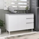 Ver imagem 5 de Balcão Pia 120cm 100% Mdf 3 Portas 2 Gavetas para Cozinha