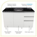 Ver imagem 3 de Balcão Pia 120cm 100% Mdf 3 Portas 2 Gavetas para Cozinha