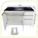 Ver imagem 2 de Balcão Pia 120cm 100% Mdf 3 Portas 2 Gavetas para Cozinha