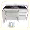 Balcão Pia 120cm 100% Mdf 3 Portas 2 Gavetas para Cozinha - 2