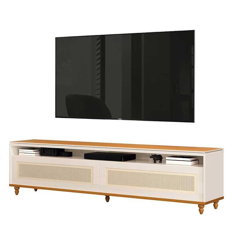 Rack Para TV 218cm 75 Polegadas Hanover 2.2 EDN Off White/Cedro