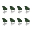 Ver imagem 1 de Kit 8 Poltronas Luxo Alana Suede Verde Base Ferro Preto - Pallazio