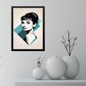 Quadro Audrey Hepburn Geométrico 45x34cm:moldura Preta - 2