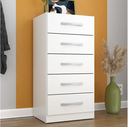 Ver imagem 1 de Cômoda Savana 5 Gavetas Moveís Rodial Branco