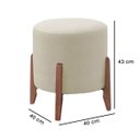 Ver imagem 4 de Kit 2 Puff Decorativos Redondo Raika Luxo Linho Bege Escuro