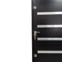 Ver imagem 3 de Porta Lambril de Alumínio Preto 210x100 com Maçaneta e Friso 3 Fechaduras Tetra Linha 30 - Esquerda
