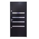 Ver imagem 1 de Porta Lambril de Alumínio Preto 210x100 com Maçaneta e Friso 3 Fechaduras Tetra Linha 30 - Esquerda