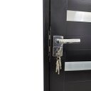 Ver imagem 4 de Porta Lambril de Alumínio Preto 210x100 com Maçaneta e Friso 3 Fechaduras Tetra Linha 30 - Esquerda