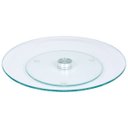 Ver imagem 1 de Prato giratório centro de mesa em vidro branco e inox 70cm