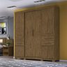 Guarda Roupa Casal Aracaju 4 Portas 4 Gavetas Castanho Wood - 1