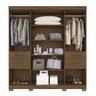 Guarda Roupa Casal Aracaju 4 Portas 4 Gavetas Castanho Wood - 3