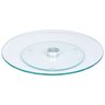 Prato giratório centro de mesa em vidro incolor e inox 60cm - 1