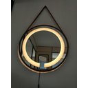 Ver imagem 5 de Espelho LED Quente Adnet 60cm Preto Alça Marrom