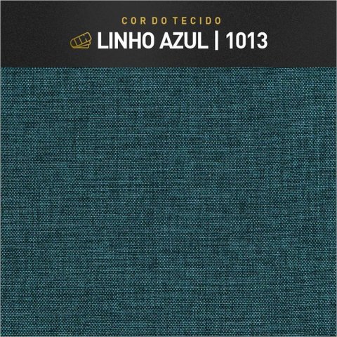 Poltrona Lyz Luxo Madeira Maciça Castellar Móbile Linho Azul Linho Azul