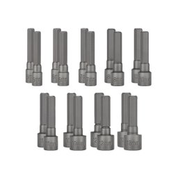 2 Kits de Soquetes Troya Tools 9 em 1 Jogo com 9 Peças de 5mm a 13mm para Parafusadeira e Manutenção - 1