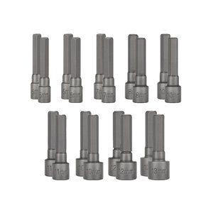 2 Kits de Soquetes Troya Tools 9 em 1 Jogo com 9 Peças de 5mm a 13mm para Parafusadeira e Manutenção
