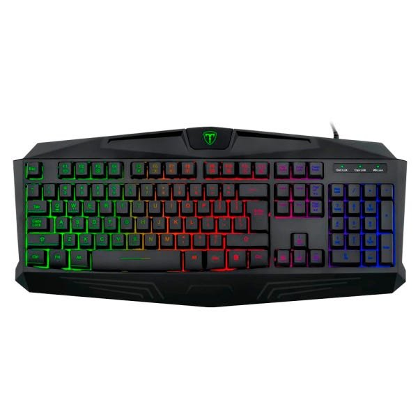 TECLADO USB GAMING T-DAGGER TANKER RAINBOW T-TGK106 PRETO