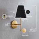 Ver imagem 3 de Arandela de Parede Clássica Alumínio com Cúpula Tecido Algodão Ref 05