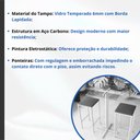 Ver imagem 3 de Conjunto Mesa Alta Bar Bistrô Quadrada Vidro 2 Bancos Imbuia Industrial White Don Castro Decor Indus