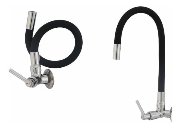Torneira Flexível De Parede Tubo Preta Para Cozinha Luxo - 5