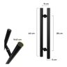 Puxador Porta Pivotante H 40cm Aço Inox 304 Preto Escovado - 5