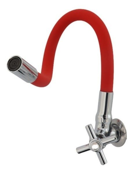 Torneira Flexível De Parede Tubo Vermelha Para Cozinha - 2