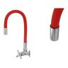 Torneira Flexível De Parede Tubo Vermelha Para Cozinha - 4