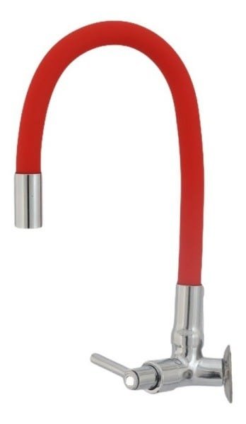 Torneira Flexível De Parede Tubo Vermelha Para Cozinha - 1