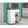 Fruteira Armário Multiuso para Micro-Ondas Cozinha com Rodinhas, 1 Porta 1 Gaveta! com Tampo - 1