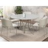 Mesa de Jantar Redonda 1,20m Vidro Off White com 5 Cadeiras Aurora - 2