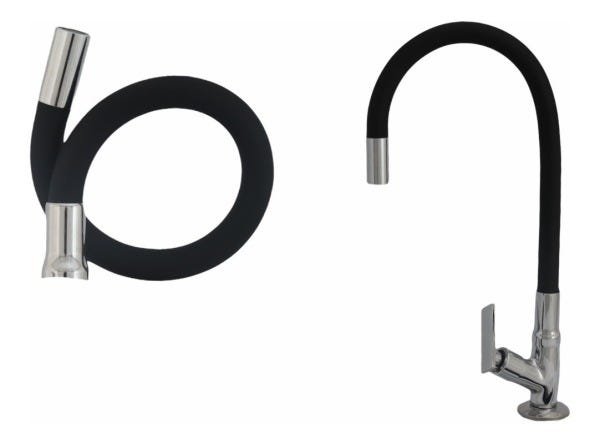 Torneira Flexível Tubo Preta De Mesa Para Cozinha Luxo - 3