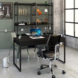 Mesa Escritório Office Estilo Industrial 1,35m C/ 2 Gavetas - 2