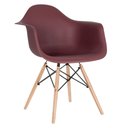Ver imagem 5 de Kit - Mesa Eames 100 Cm + 4 Cadeiras Eames Daw Mesa Preto com Cadeiras Marrom Mesa Preto com