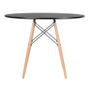 Ver imagem 2 de Kit - Mesa Eames 100 Cm + 4 Cadeiras Eames Daw Mesa Preto com Cadeiras Marrom Mesa Preto com