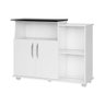 Balcão Armário Cozinha Micro-ondas Bebedouro Rodinhas Branco - 3